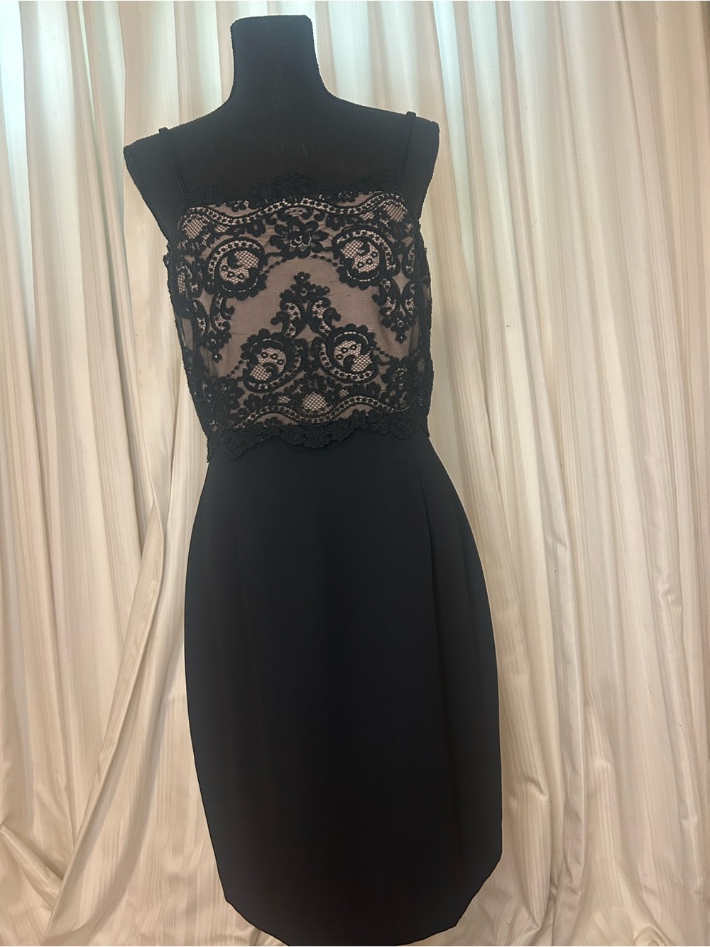 Maggy London Black Lace Midi Sheath Dress